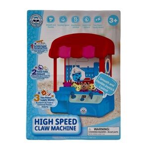 Mini Toy Claw Machine, Red and Blue Arcade Game With 10 Mini Plush Toys & Tokens